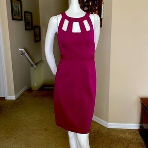 ELIE TAHARI SILK CUTOUT DETAIL AT NECKLINE CLASSIC PENCIL SHEATH DRESS 6 NWOT
